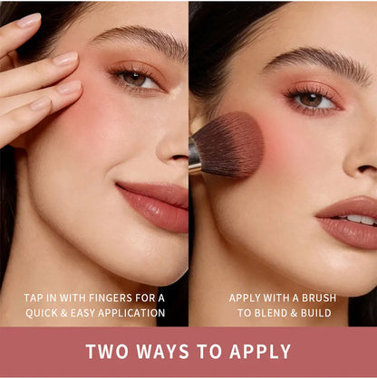 New Matte Blush Cream to Powder Cushiony Bouncy Texture Long Lasting Natural Flush Brightens Face Complexion Woman Makeup