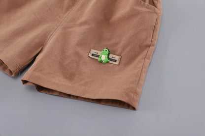 New Summer Baby Boys Clothes Children Cartoon Crocodile Tie T Shirt Shorts 2Pcs/Sets Toddler Fashion Costume Kids Tracksuits