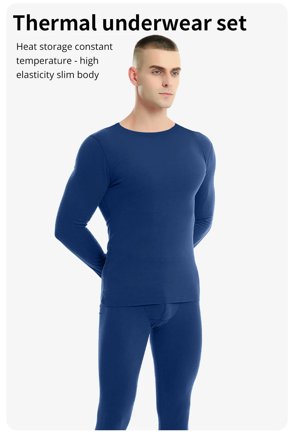 2/4 Piece Men's And Teenagers' Thermal Underwear Set Simple And Fashionable Long Sleeve Bottoming Shirt Elastic Waist Trousers P