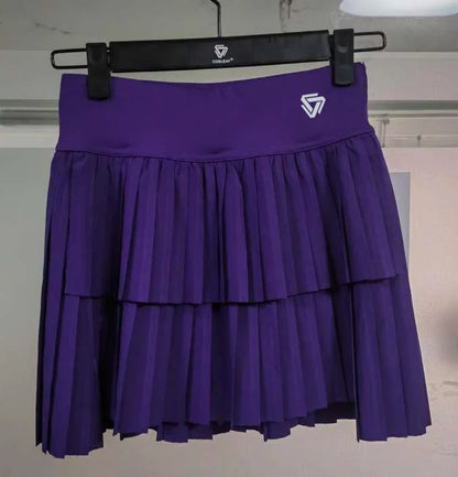 Women Sports Mini Pleated Skirt Golf Tennis Skirts High Waist Double Layer Gym Fitness Running Yoga Athletic Workout Skort