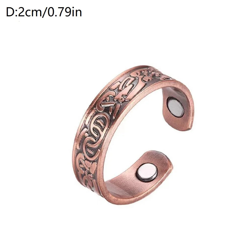 Viking Tree of Life Celtic Knot Zinc Alloy Magnetic Bracelet Ring Set Open Cuff Vintage Healing Jewelry for Men Women