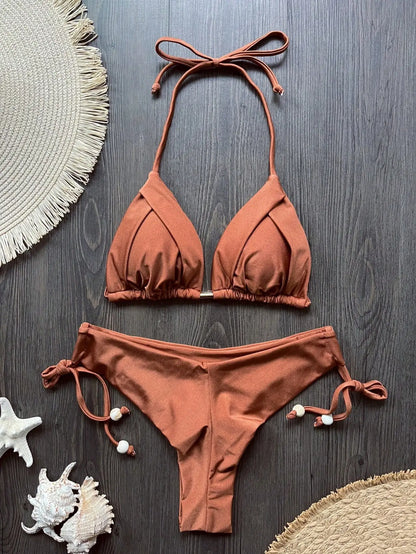 Triangle Bathing Suit - Brazilian Bikinis Two Piece Bikini Push Up Swimsuit Low Waist