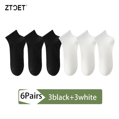 High Quality 6Pairs Men Socks Short Combed Cotton Mesh Breathable Odor proof and antibacterial Spring Summer for Male sock New