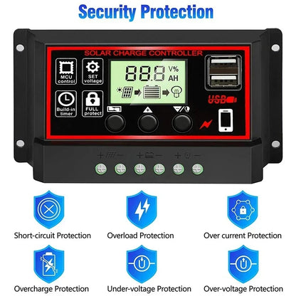 20W-1000W Solar Panel 12V Solar Cell 100A Controller Solar Panel for Phone RV Car MP3 PAD Charger Outdoor Battery Supply Camping