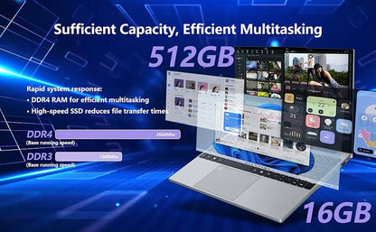 Intel Core I9 9900 Laptop Windows 11 16GB RAM 1TB SSD 4K HD Screen Portable Slim Laptops PC Gamer 15.6 inch Computer Office