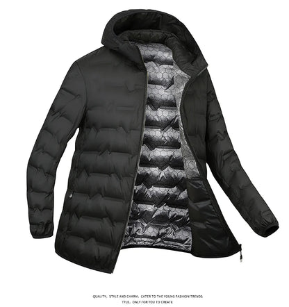JNLN Men's Winter Down Jacket Duck Down Lightweight Padded Jackets Hiking Camping Climbing Trekking Graphene Lining Warm Coat