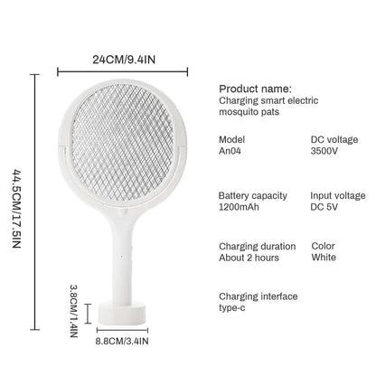 3500V 5 in1 Mosquito Killer Lamp Multicunctional Angle Adjustable Bug Zapper Electric USB Rechargeable Mosquito Fly Bat Swatter