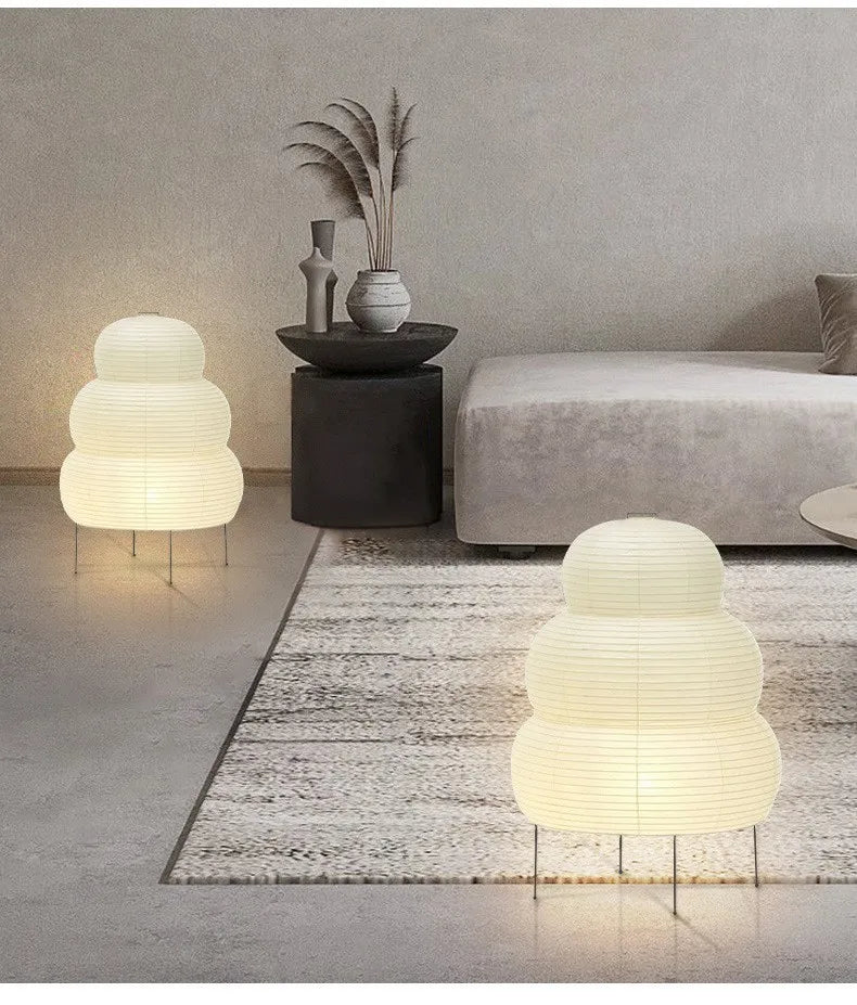 Akari Noguchi Yong Table Lamp - White Rice Paper Decorative Desk Light for Bedroom  Living Room - ZOOMNSTORE