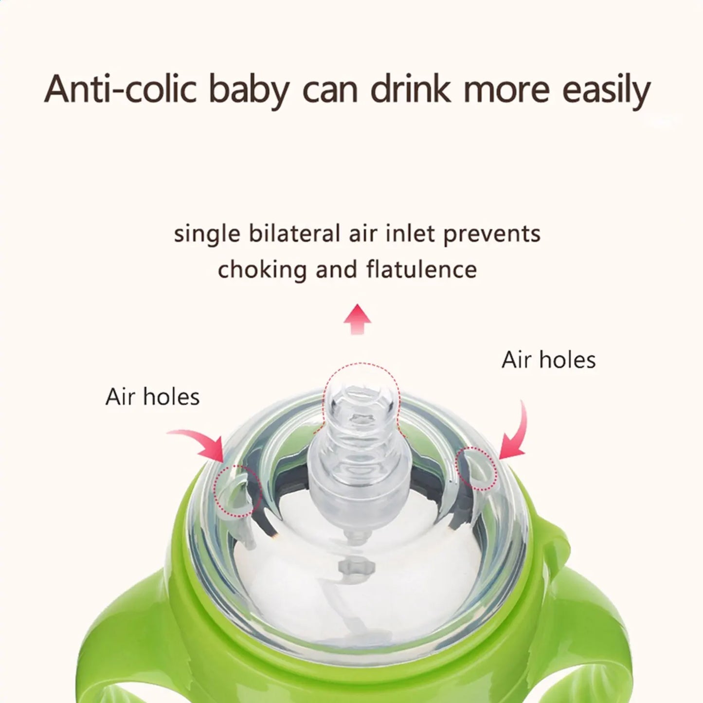New 0-36 months baby nano-silicone bottle 240ml 150ml with handle Breastmilk-like design Soft milk pulling