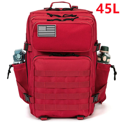 Tactical Backpack - 2545L Outdoor Rucksack with Dual Cup Holder for School Gym and Camping