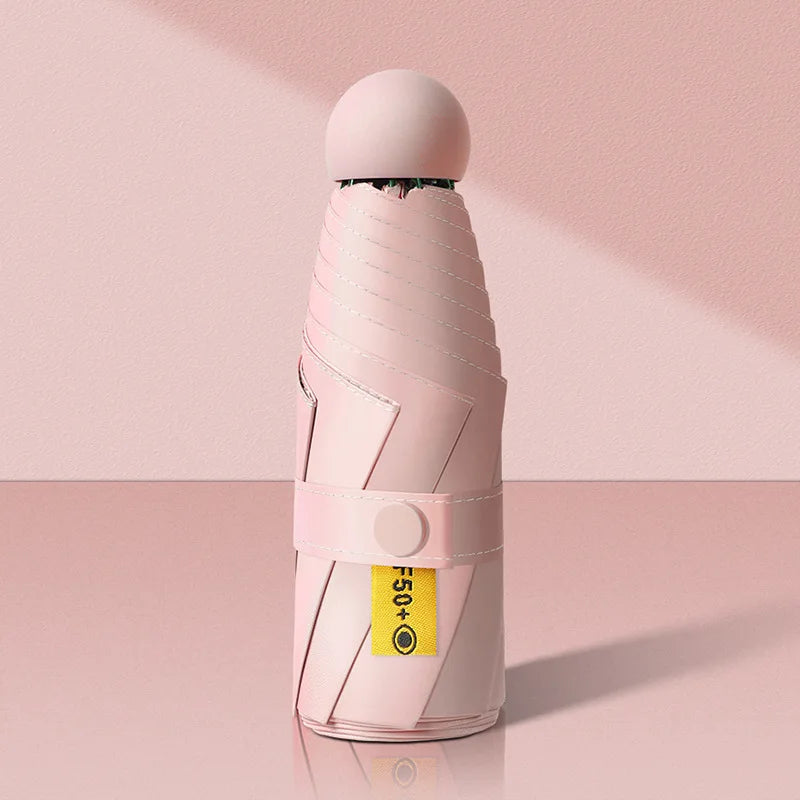 Compact Travel Mini Umbrella Uv Protection Capsule Umbrella 5 Fold Ultra Lightweight Sunshade Umbrellas Protable Manual