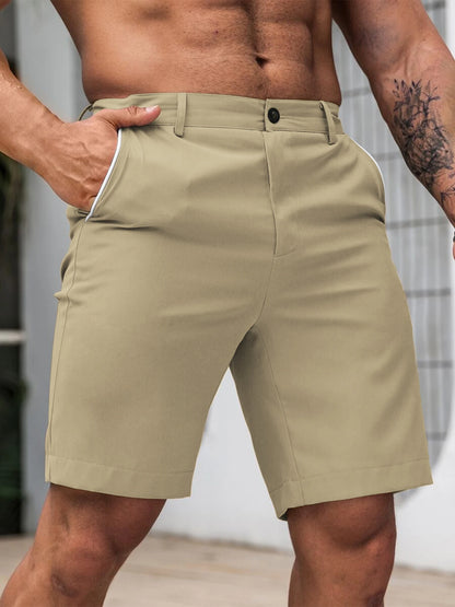 Summer Men's Lightweight Stretch Casual Golf Shorts Comfortable Knee Pants for Hiking Business Streetwear