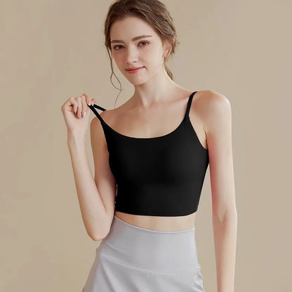 High-end Sports Bra Gym Camisole Fixed Pad Push-up Sports Underwear Women's Strapless Beauty Back Training Fitness Bra Yoga Bra