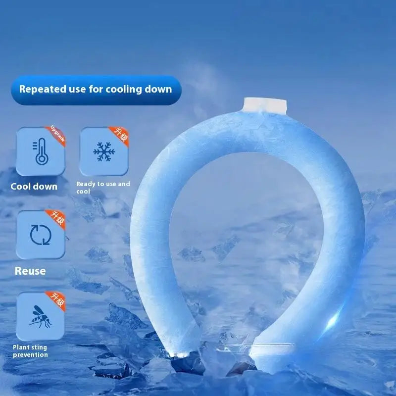 Outdoor Summer Neck Cooling Tube Wraps Ice Ring Neck Cooler Reusable Cooling Tool For Camping Hiking Cycling Running Fishing