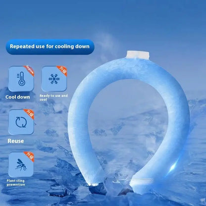 Outdoor Summer Neck Cooling Tube Wraps Ice Ring Neck Cooler Reusable Cooling Tool For Camping Hiking Cycling Running Fishing