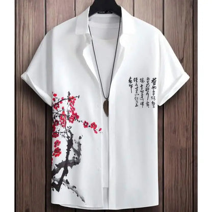 Hawaiian Men'S Shirt 3d Flower&Text Printing Beach Party Sweatshirt Loose Oversized And Blouse High-Quality Clothing