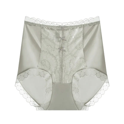 High Waist Lace Women Panties Ice Silk Thin Elastic Briefs Lingerie Seamless Luxury Breathable Underwear Butt Lifting Underpants