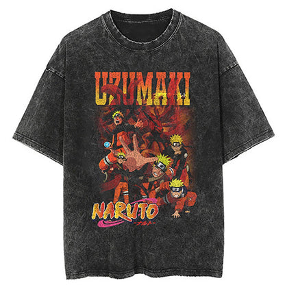 Hip Hop Streetwear T Shirt Japanese Anime Naruto Print T-Shirt Men Harajuku Cotton Tshirt Summer Short Sleeve Tops Tees