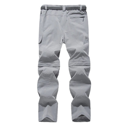 NUONEKO New Elastic Mens Hiking Pants Outdoor Sport Summer Quick Dry Waterproof Detachable Camping Trekking Climbing Cargo Pants