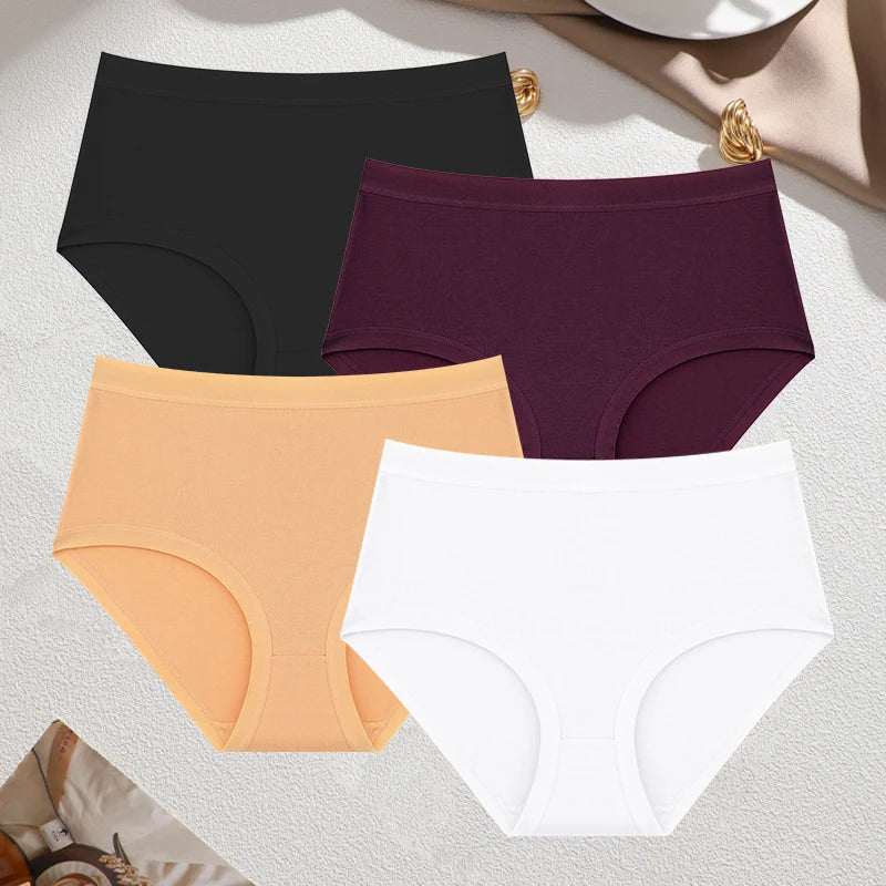 Cotton Seamless Panties - High Waist Briefs With Elastic Waistband | Breathable Women Underwear