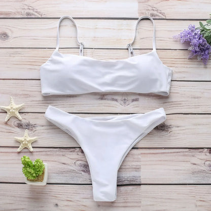 DAILOU New Solid Sexy Bikini Set Women Swimming Suit Fashion Swimsuit Two-Piece Swimwear Bathing Suit Female Biquini S-XL Sets