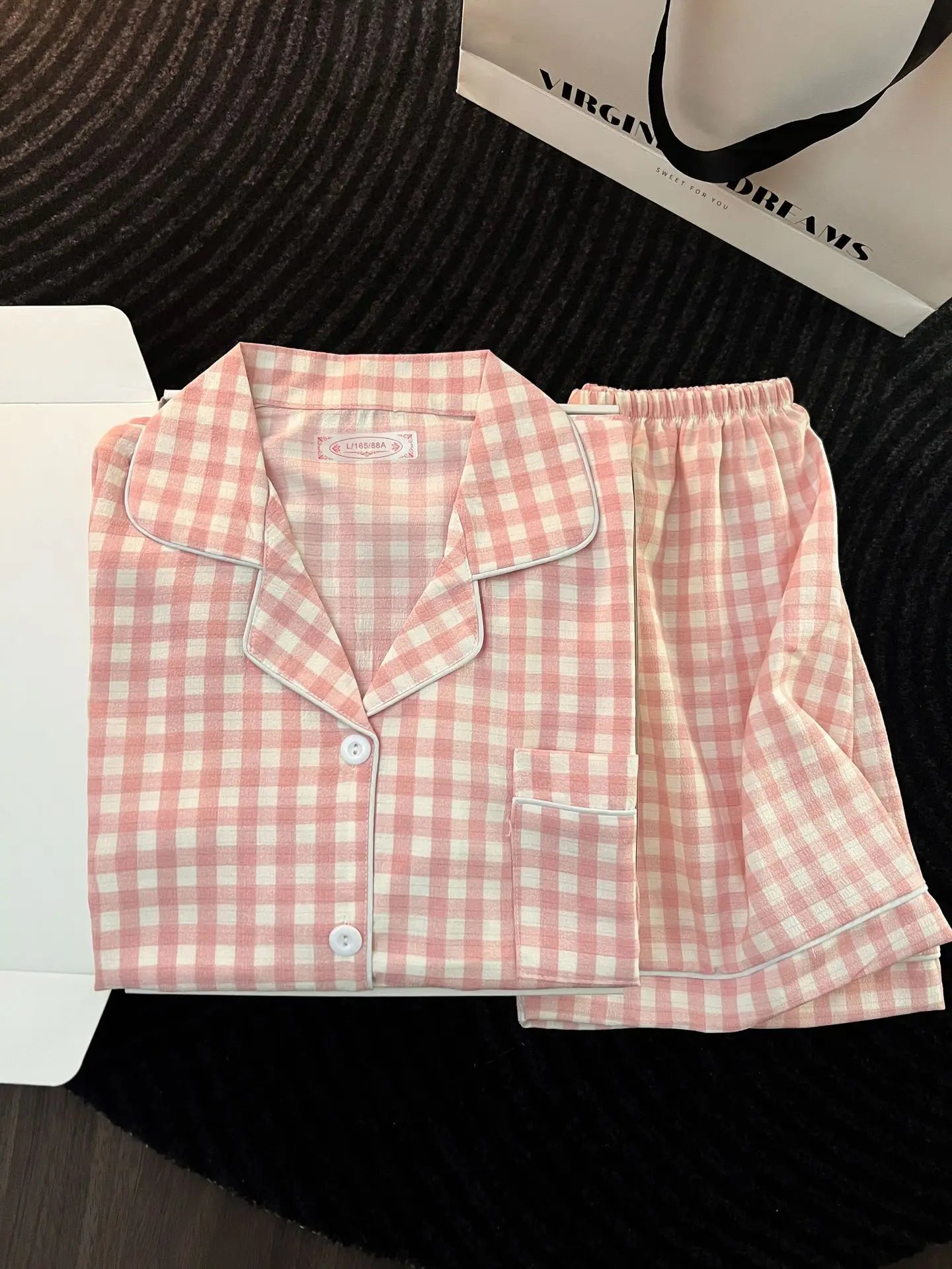 Ins Japanese-Style Minimalist Women's Pajamas Summer Bubble Cotton Cute Girl Loose Short-Sleeve Shorts Loose Summer Outfit Set