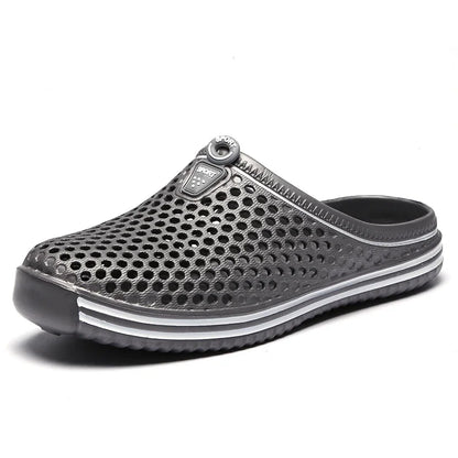 Summer Couple Breathable Half Slippers Men Outdoor Baotou Hole Sandals Beach Flip-flops Men's Casual Flip-flops Platform Sandals