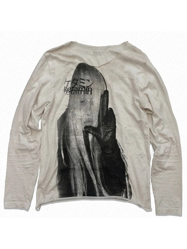 Emo Printing Sexy Y2k Long-sleeve Tops Gothic Punk Girl Graphic Women's Long-sleeve Tees Trashy Fairy Printing 2000s Long-sleeve