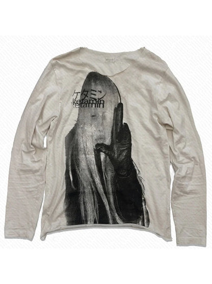 Emo Printing Sexy Y2k Long-sleeve Tops Gothic Punk Girl Graphic Women's Long-sleeve Tees Trashy Fairy Printing 2000s Long-sleeve