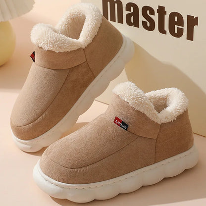 Mens Plush Indoor Slippers - Soft Fluffy Cotton House Shoes - ZOOMNSTORE