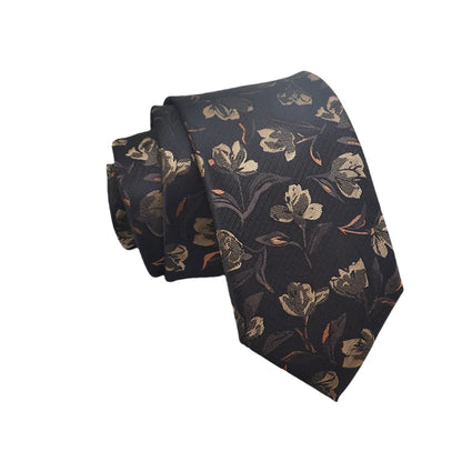 Mens Jacquard Tie - Floral Dot Necktie for Weddings  Daily Wear