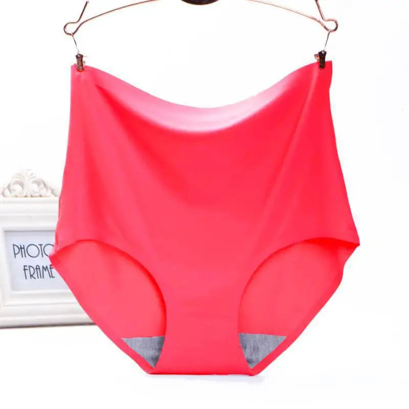 Plus Size women seamless Panties ice silk smooth soft Sexy Underwear Women High Waist Ultrathin Breathable underpants 50-100kg