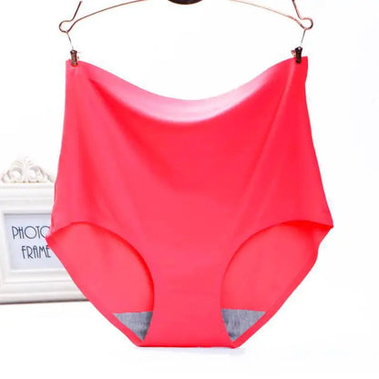 Plus Size women seamless Panties ice silk smooth soft Sexy Underwear Women High Waist Ultrathin Breathable underpants 50-100kg