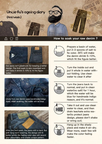 Maden Retro 11.6oz Cotton Selvedge Raw Denim Jeans Tapered Regular Fit Jeans with Zipper Fly High Quality Versatile Men's Pants
