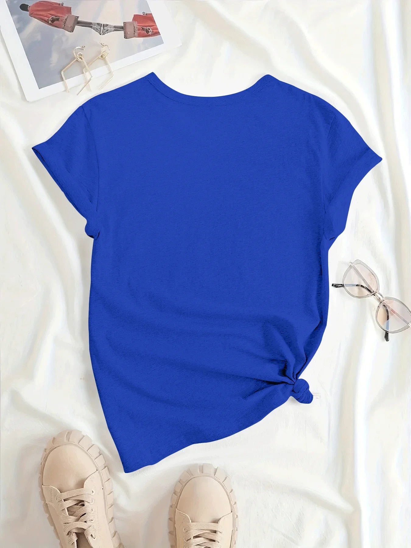 Plus Size T-Shirt - Women's Casual Graphic Tee Shirt | Breathable Cotton, Loose Fit