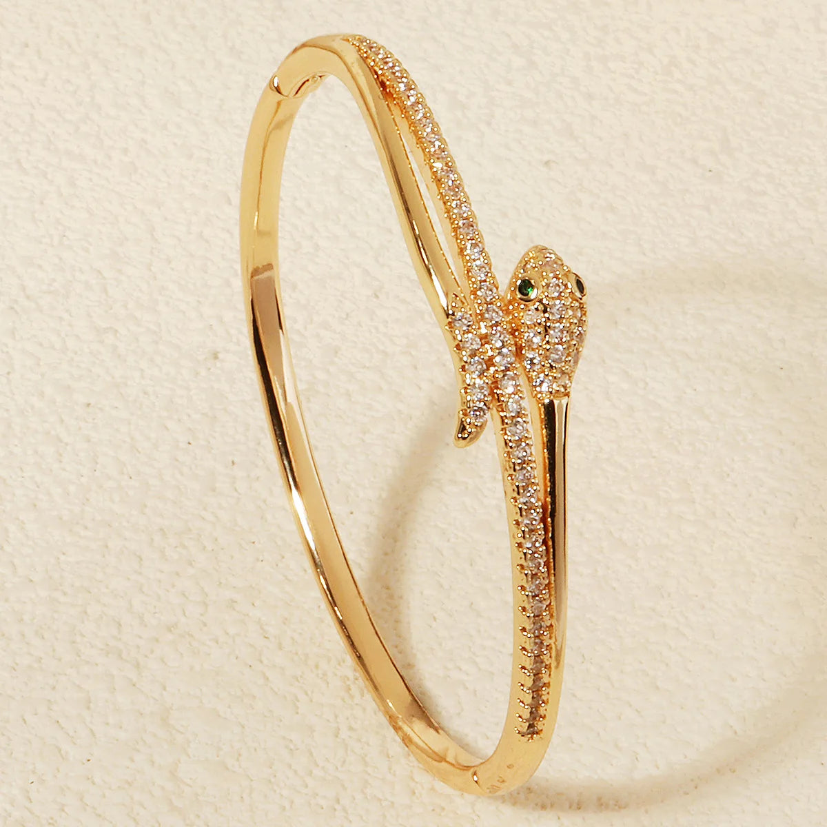 Europe and America Classic Snake Bracelet For Women Stainless Steel Zirconia Nail Bangle Trendy Jewelry Summer