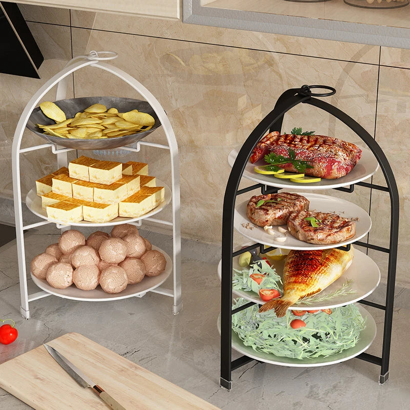 Kitchen Storage Rack | Wall Mounted Rust Proof Rack, Foldable Side Dish Organizer with Drawer