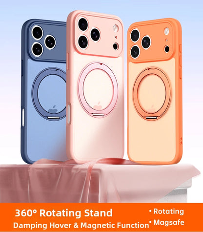 360 Rotating Magnetic Stand Case for iPhone 17 15 14 13 16 Pro Max Air for Magsafe Stress Relief Ring Holder Full Lens Cover