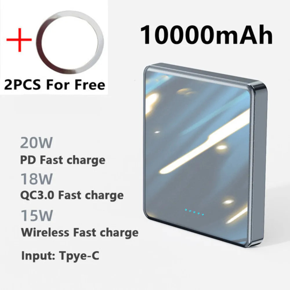Xilecaly For Magsafe Power Bank 10000mAh Wireless Magnetic PowerBank Ultra Thin External Battery For iPhone 17 Samsung Z Flip 3