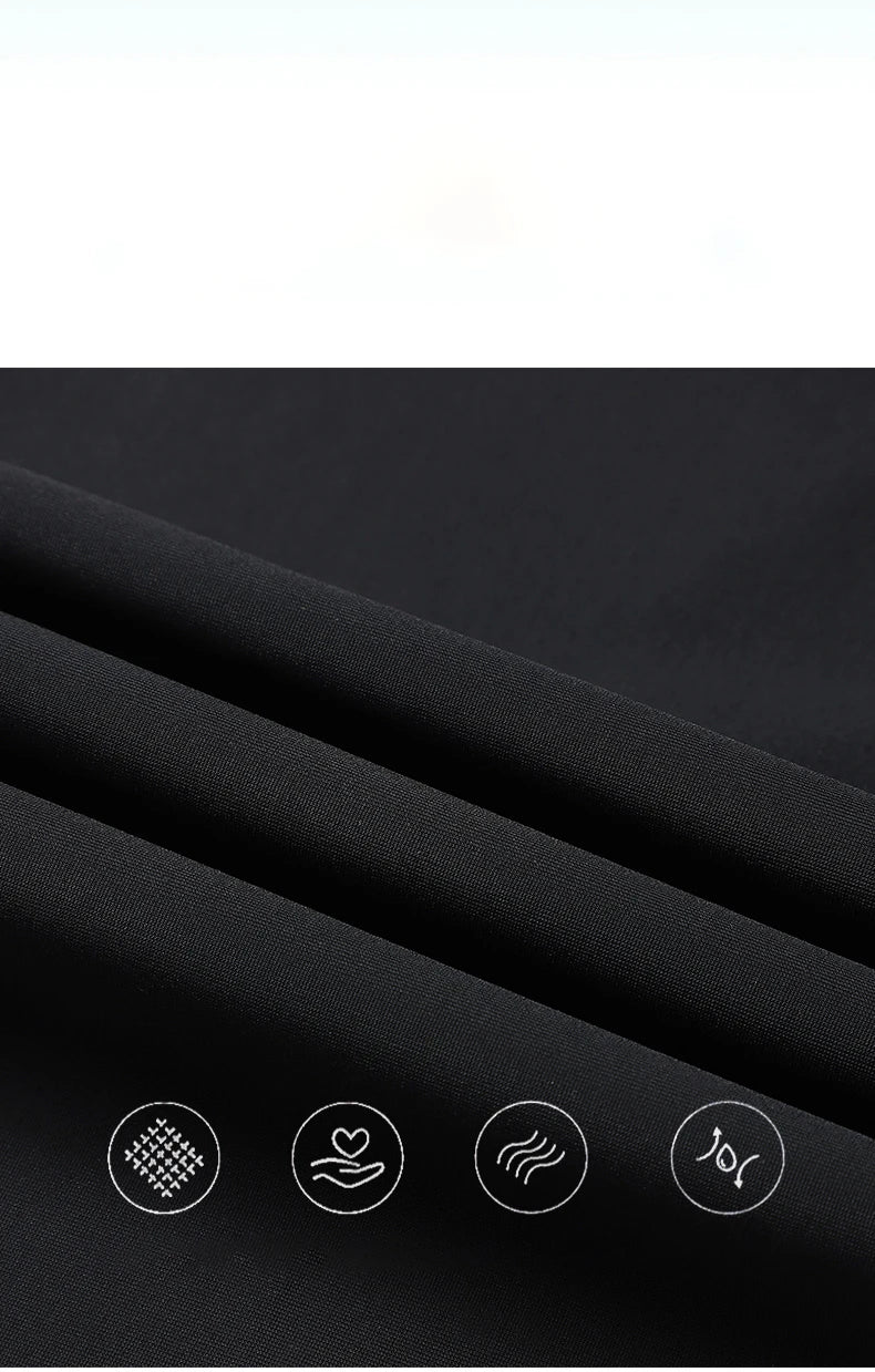 Men's Athletic Stretchy Ice Silk Quick Dry Pants Zipper Pockets Lightweight Sweatpants Outdoor Hiking Breathable Running Workout