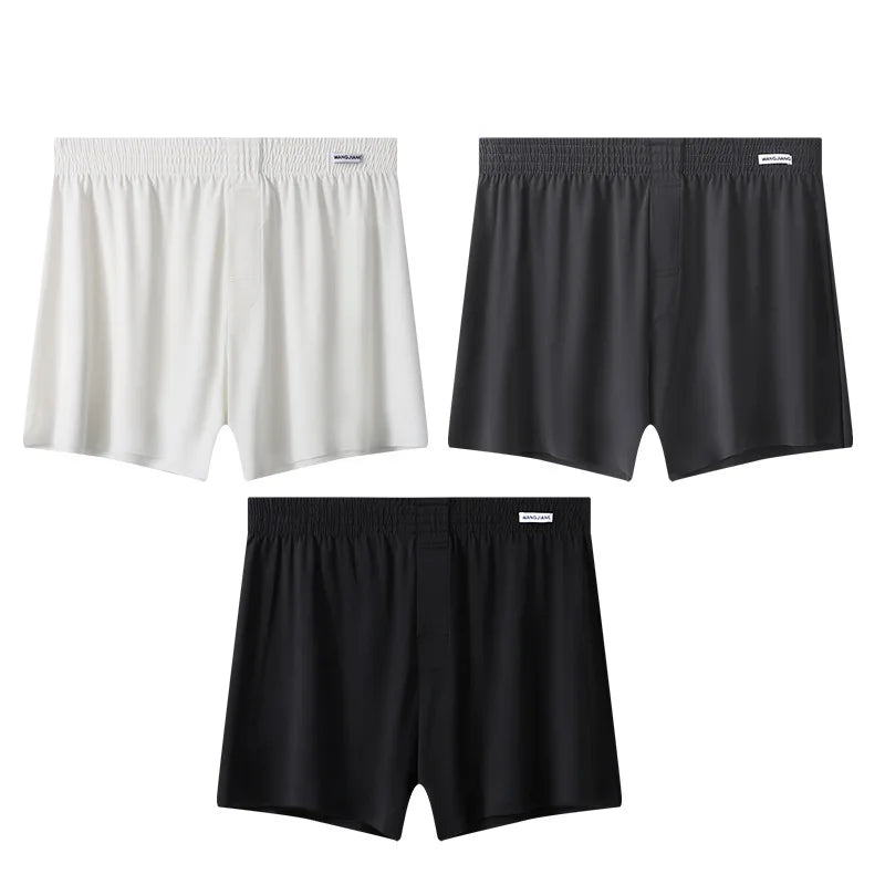 Mens Boxer Shorts Large Size - Ice Silk Breathable Sleepwear Pants | Loose Fit Boxers