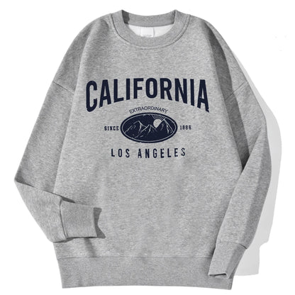 New York California Malibu Letter Sweatshirts Winter Women Casual Loose Hoodie Fleece Warm Crewneck Pullover Comfortable Clothes
