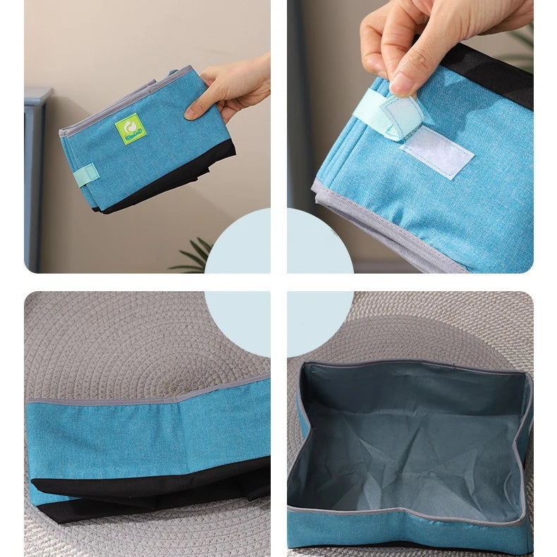Semi Enclosed Portable Cat Litter Box - Waterproof Foldable Pet Toilet - ZOOMNSTORE