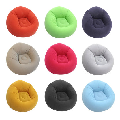 Inflatable Lazy Sofa U-shaped Flocking with Armrests, Backrest Seat Outdoor Pvc Indoor Portable Single Inflatable Sofa
