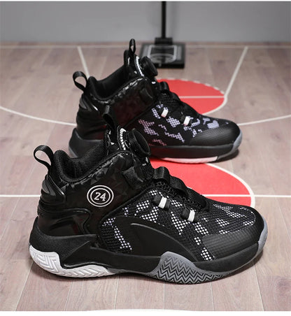 Kids Basketball Shoes - Boys Sneakers Non Slip Outdoor Sport Trainer Shoes
