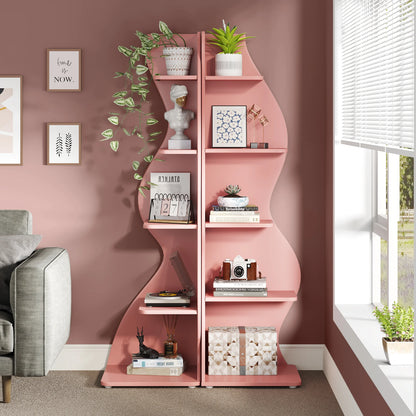 Corner Bookshelf - Modern 5-Tier Shelf | Stylish Wooden Storage Rack
