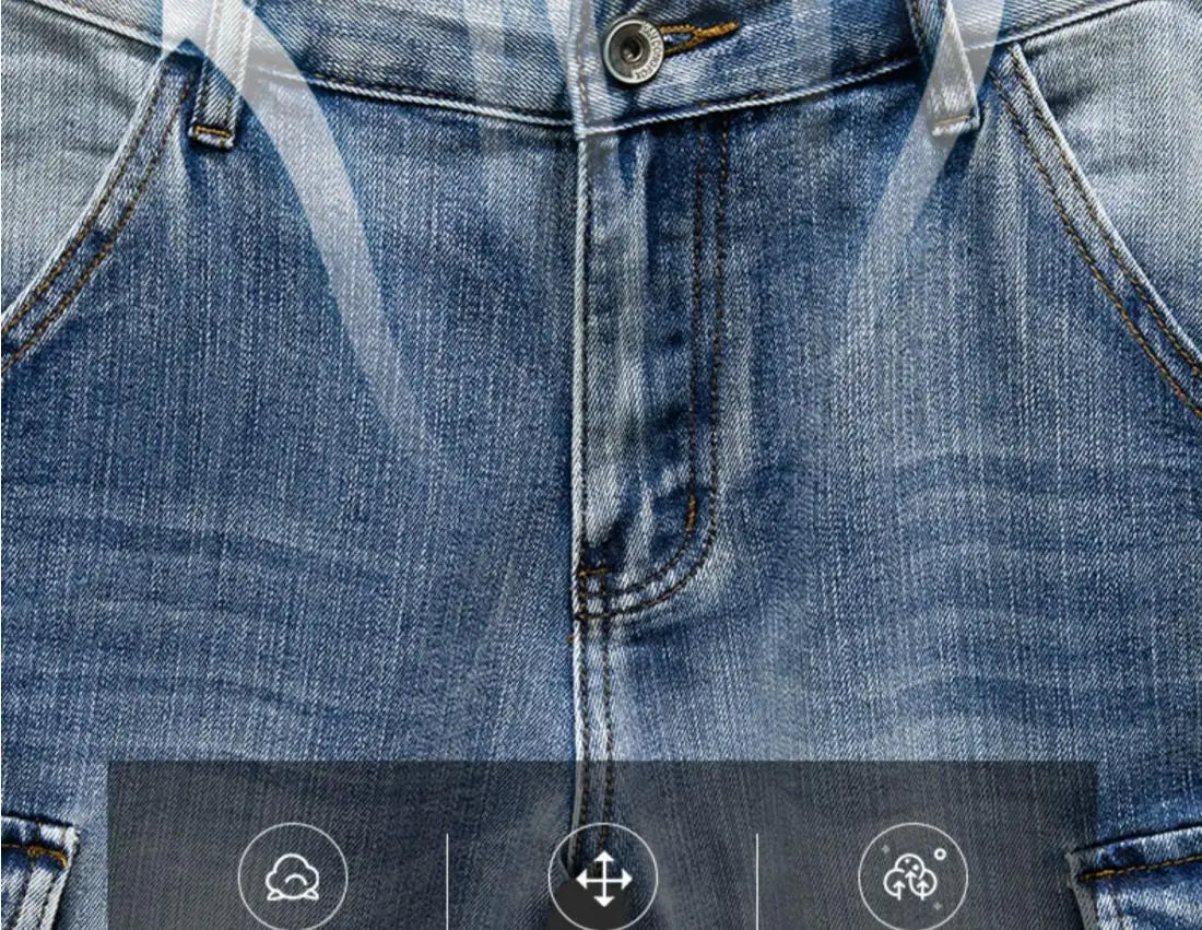 Denim Shorts Men – Casual Summer Knee Length Jean Shorts with Multiple Pockets