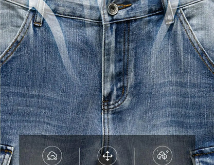 Denim Shorts Men – Casual Summer Knee Length Jean Shorts with Multiple Pockets