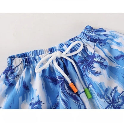 Kids Swim Trunks Summer Cartoon Prints Beach Shorts for Boys Vacation 1-8Y Children Quick Dry Pants Vacation Wear