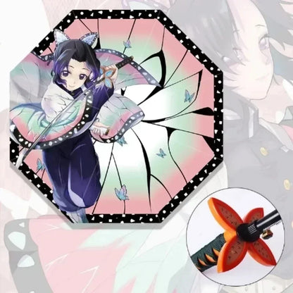 Demon Slayer Katana Umbrella Anime UV Blocking Parasol Raincoa Kyoujurou Real Japanese Katana Samurai Sword Long Umbrella Gift